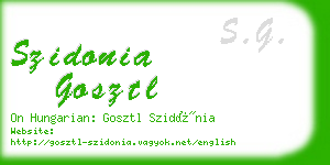 szidonia gosztl business card